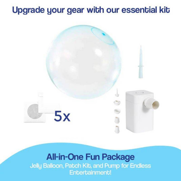 What’s Included – 1 Giant Jelly Balloon Ball, 1 bonus balloon, and an inflation nozzle.